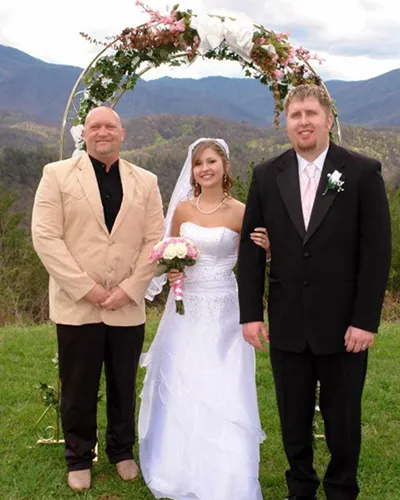 decorated wedding arch