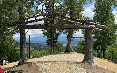 a couple getting married in the wintertime at Greenbrier
