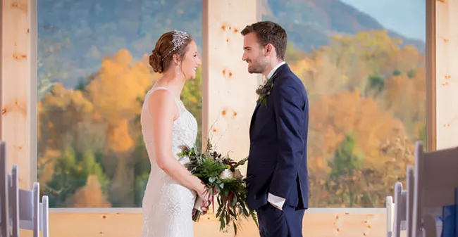 a couple getting married in the Smoky Mountains